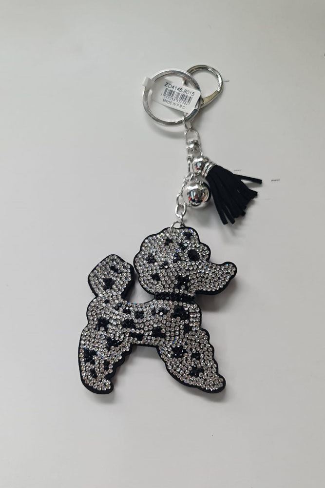 Diamante Dog Chain Tassel Keyrings