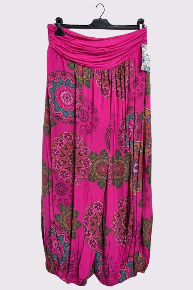 Multi Mandala Print Baggy Harem Style Trousers