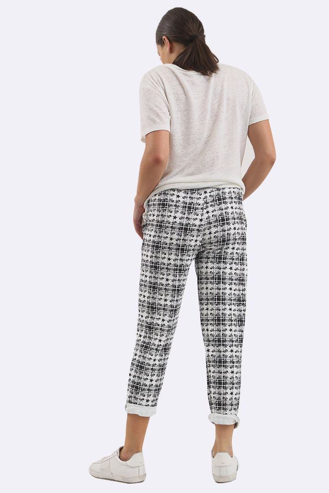 Cotton Star Print Drawstring Trouser