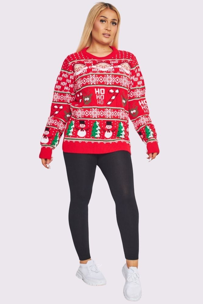 Santa Stick Pattern XMAS Jacquard Jumper