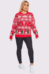 Santa Stick Pattern XMAS Jacquard Jumper