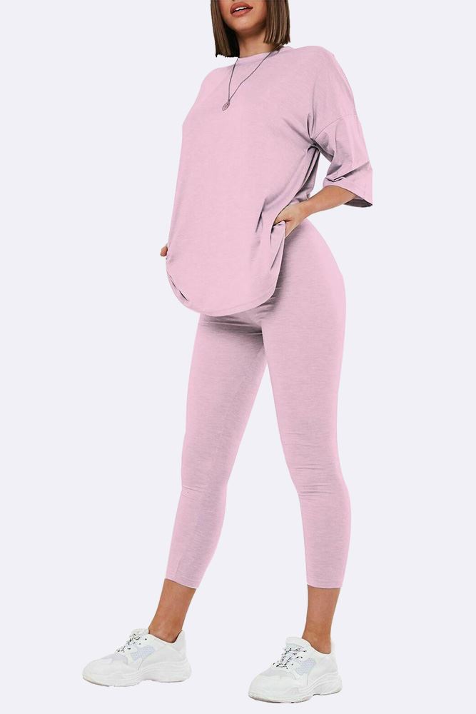 Women Oversized T-shirt & Leggings Co-ords Set