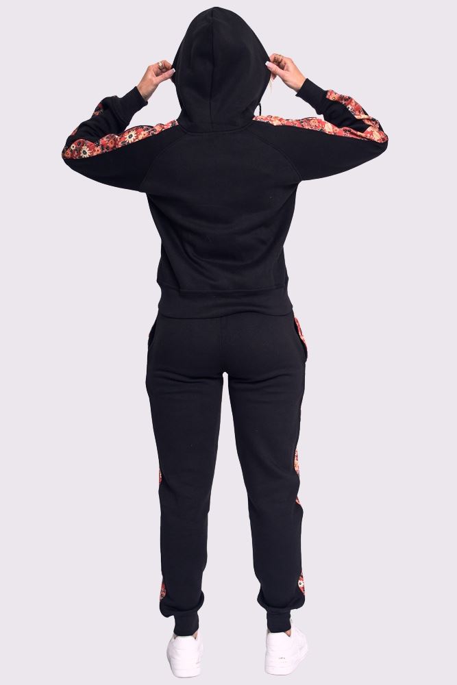 Floral Side Panel Fleece Tracksuit