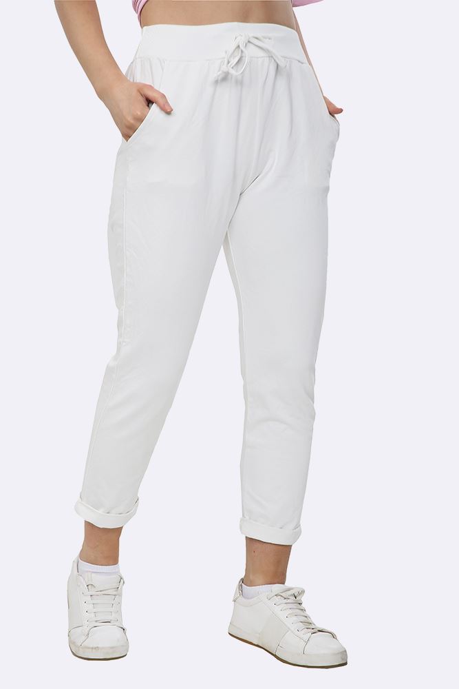 Lily-rose Italian Plain Drawstring Pocket Trousers