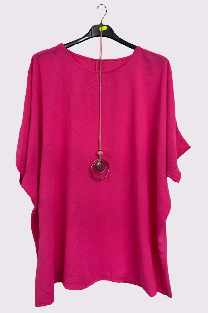 Plain Necklace Tunic Top