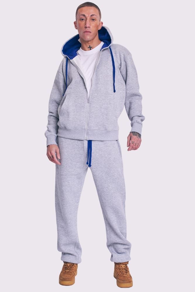 Drawstring Fleece Set Hoodie Top Bottoms Tracksuit