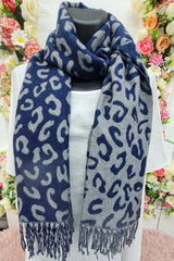 Leopard Print Corduroy Tassel Scarves