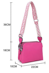 Faux Leather Printed Strap Crossbody Bag