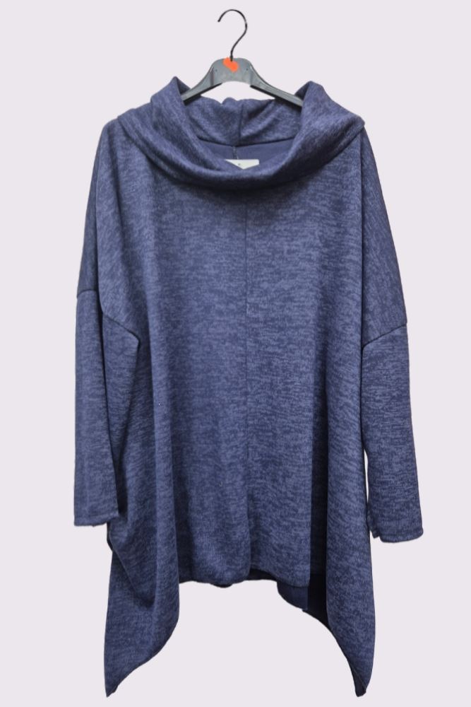 Plain Hanky Hem Soft Feel Oversized Top