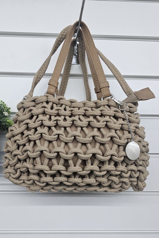 String Braided Rope Two Handle Bag