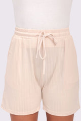 Plain Drawstring Waistband Pockets Shorts