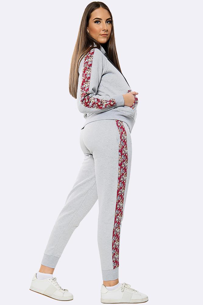 Floral Side Panel Fleece Tracksuit