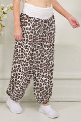 Leopard Print Viscose Harem Pant