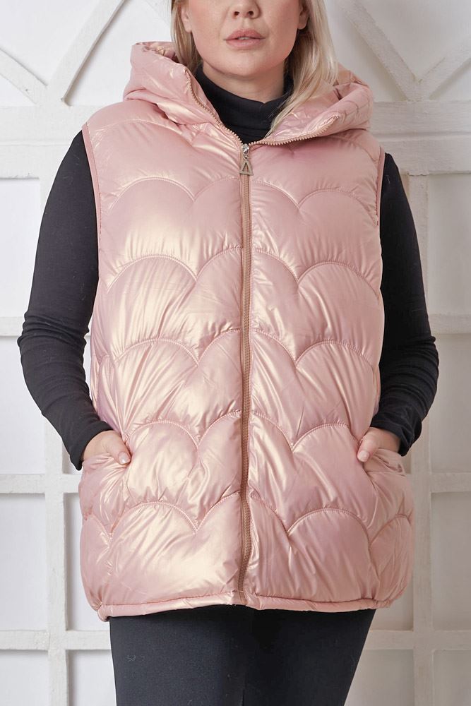 Plain Quilted Zip Up Padded Gilet