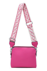 Faux Leather Printed Strap Crossbody Bag