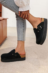 Suede Closed Toe Platfrom Slipper