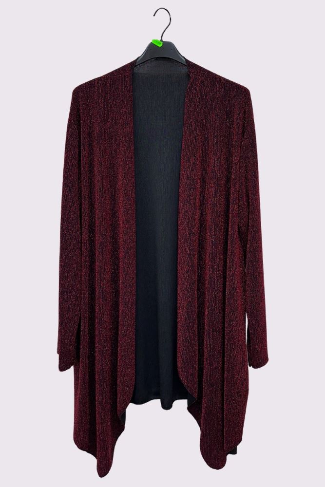 Lurex Pattern Waterfall Oversized Cardigan