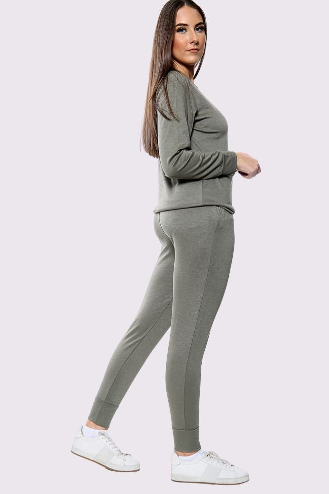 Plain Crop Top Loungwear Tracksuit