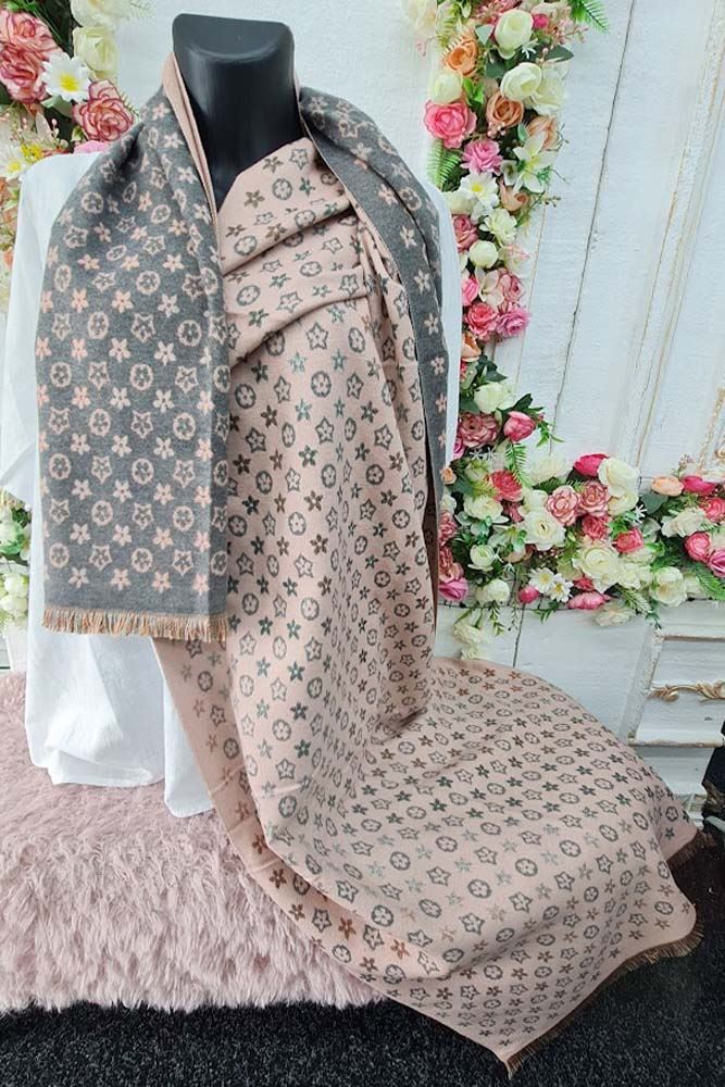 Floral Star Print Soft Feel Tassel Scarves