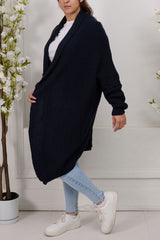 Plain Long Knit Acrylic Cardigan