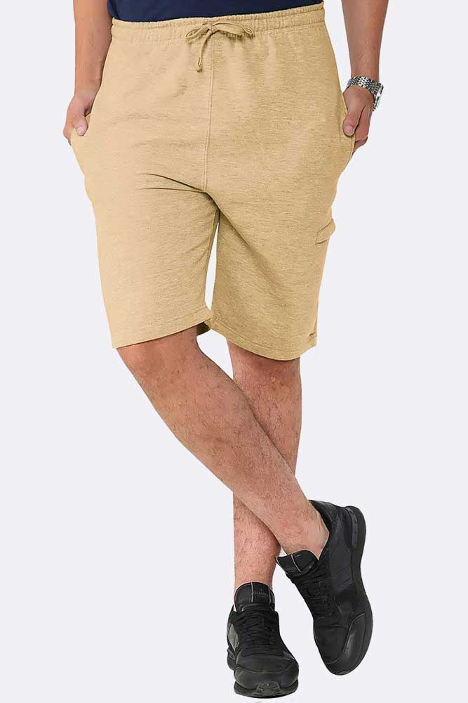 Men Drawcord Side Zipper Plain Shorts