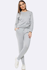 Plain Crop Top Loungwear Tracksuit