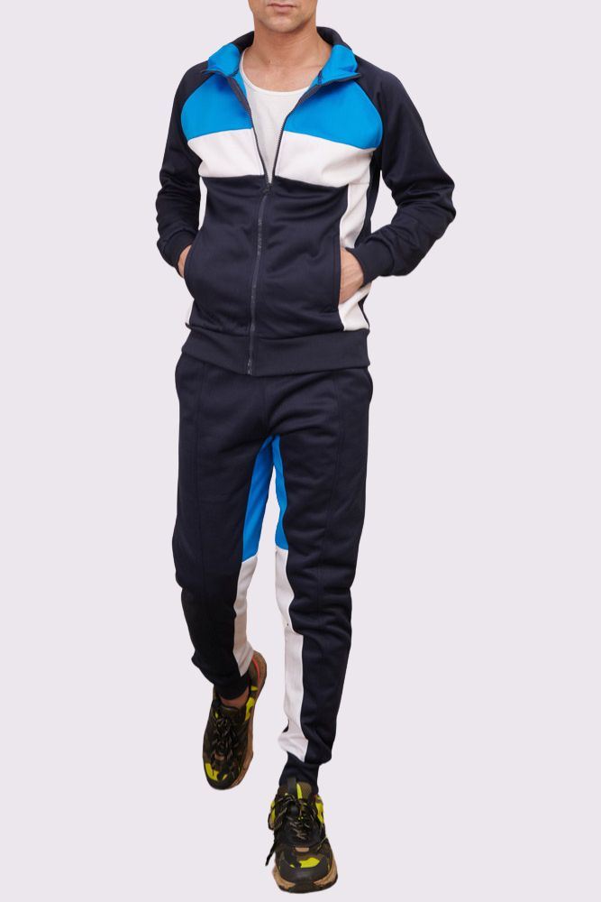 Panelled Zip-through Collared Tracksuit