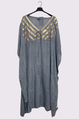 Gold Metallic Splash Stripe Overfit Kaftan