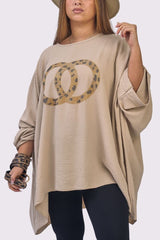 Diamante Double Rings Oversized Top