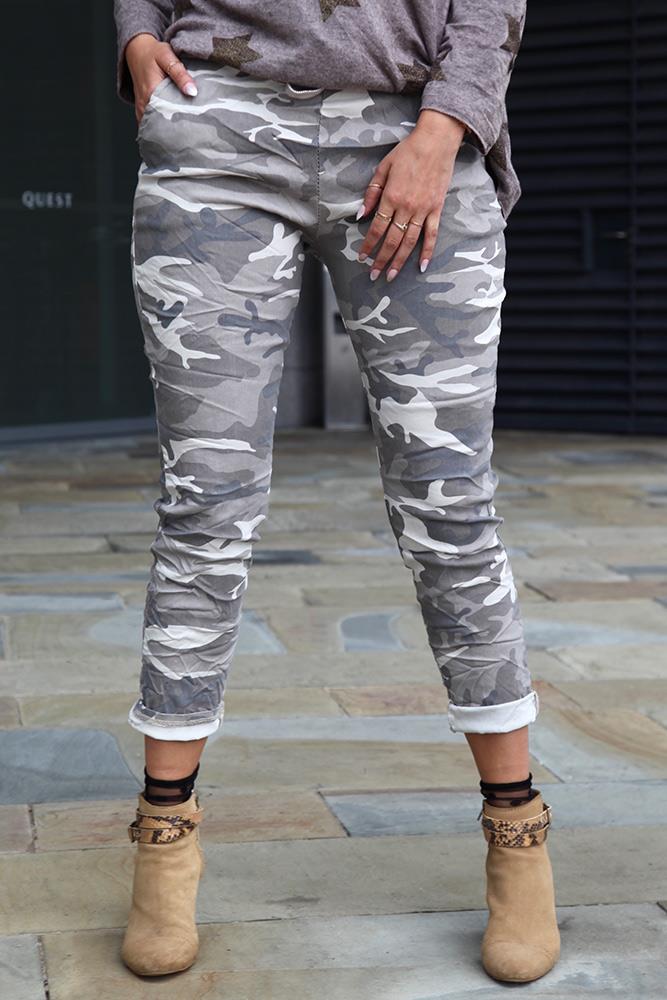 Camouflage Glitter Drawstring Trouser