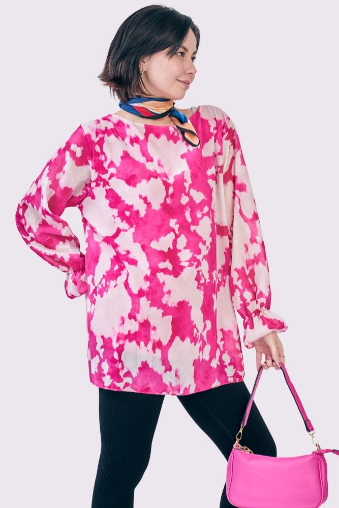 Tie Dye Print Oversized Tunic Top