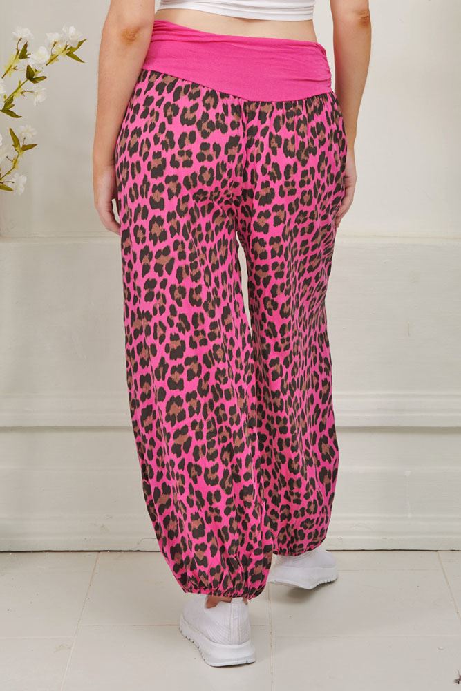 Leopard Print Viscose Harem Pant