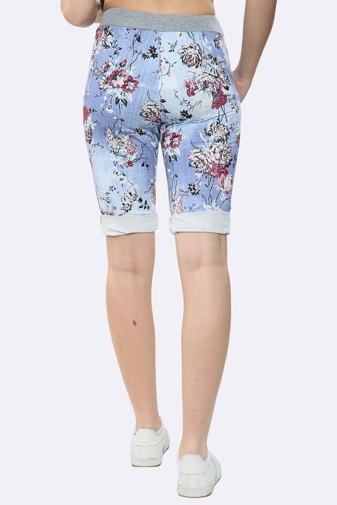 Floral Printed 3/4 Drawstring Trouser