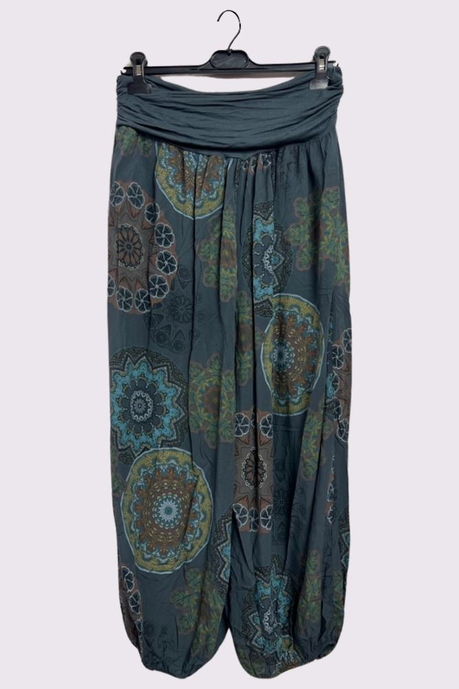 Multi Mandala Print Baggy Harem Style Trousers