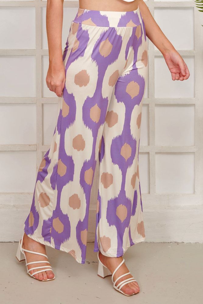 Abstract Print Wide Leg Palazzo