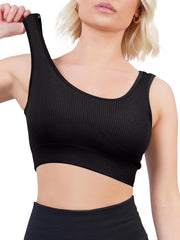 Plain Seamless Ribbed Gym Bra