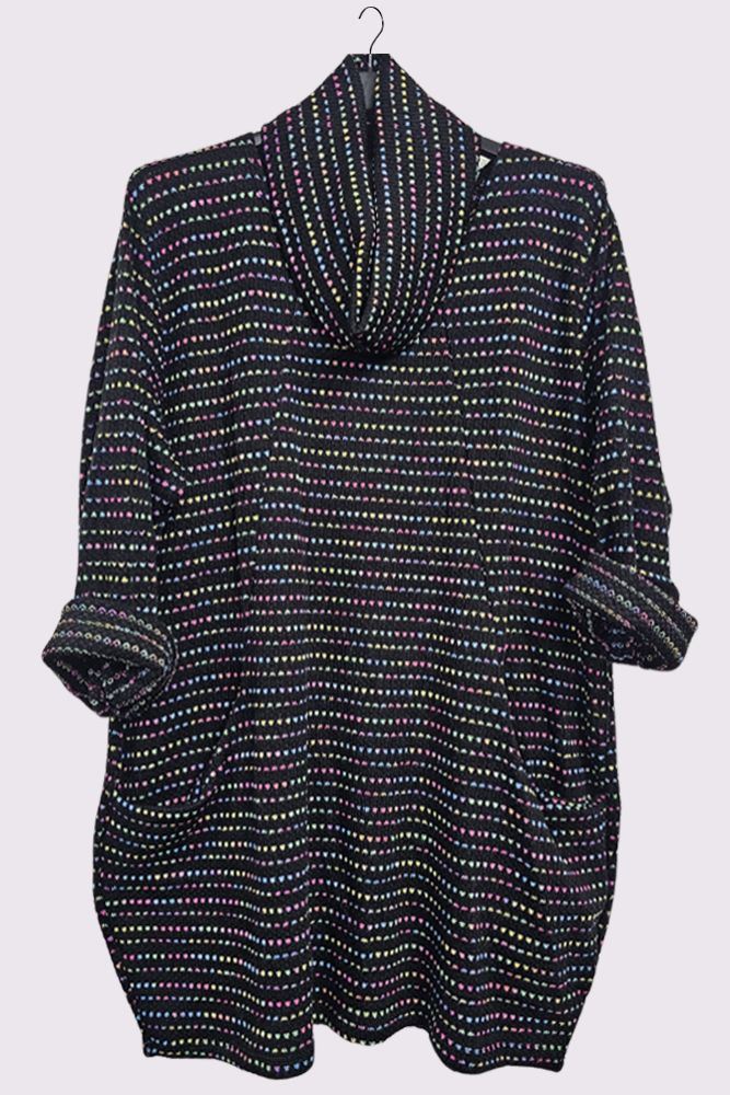 Multi-Colour Stripe Snood Scarf Dress