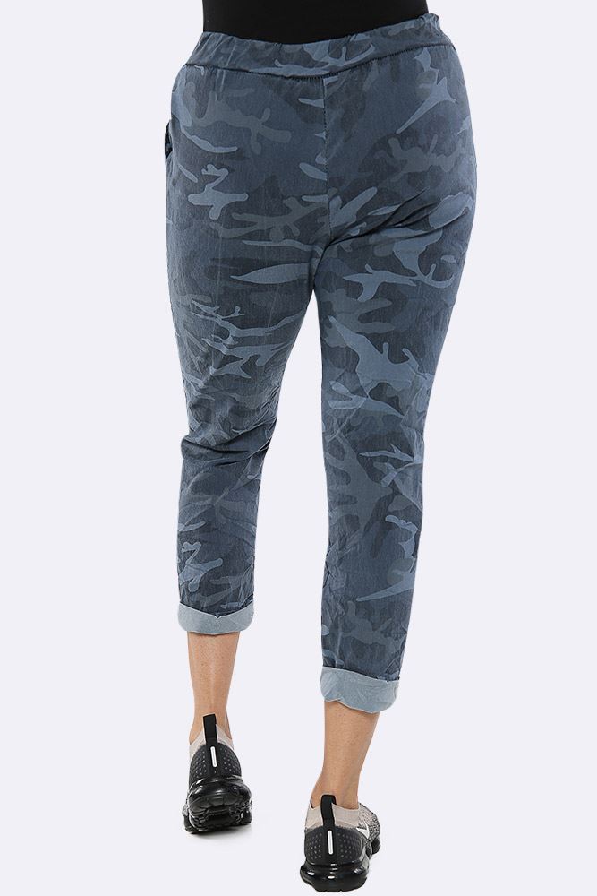 Camouflage Glitter Drawstring Trouser