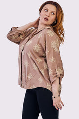 Mandala Style Button Up Sleeve Shirt