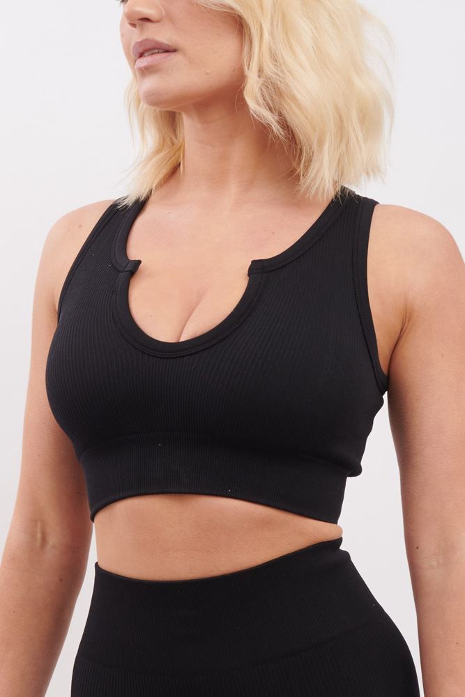 Plain Seamless Ribbed Gym Bra