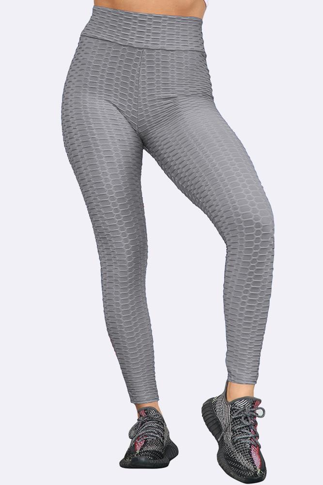 Women High Waisted Honey Comb Leggings