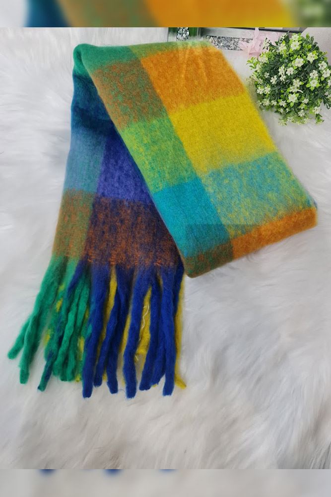 Check Print Teasel Soft Feel Scarves