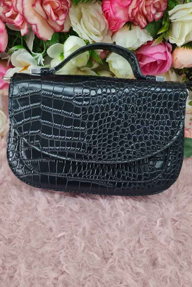 Croc Pattern Crossbody Bag