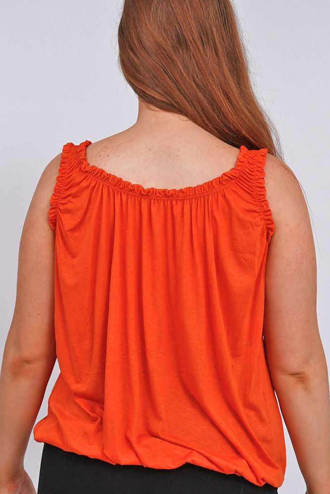 Plain Elasticated Gather Vest Top