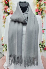 Plain Soft Feel Tassel Scarves