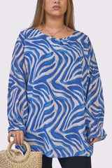 Zebra Print Oversized Tunic Top