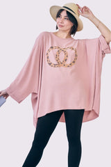 Diamante Double Rings Oversized Top