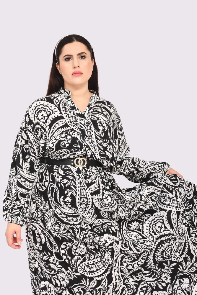 Paisley Print Oversized Dress