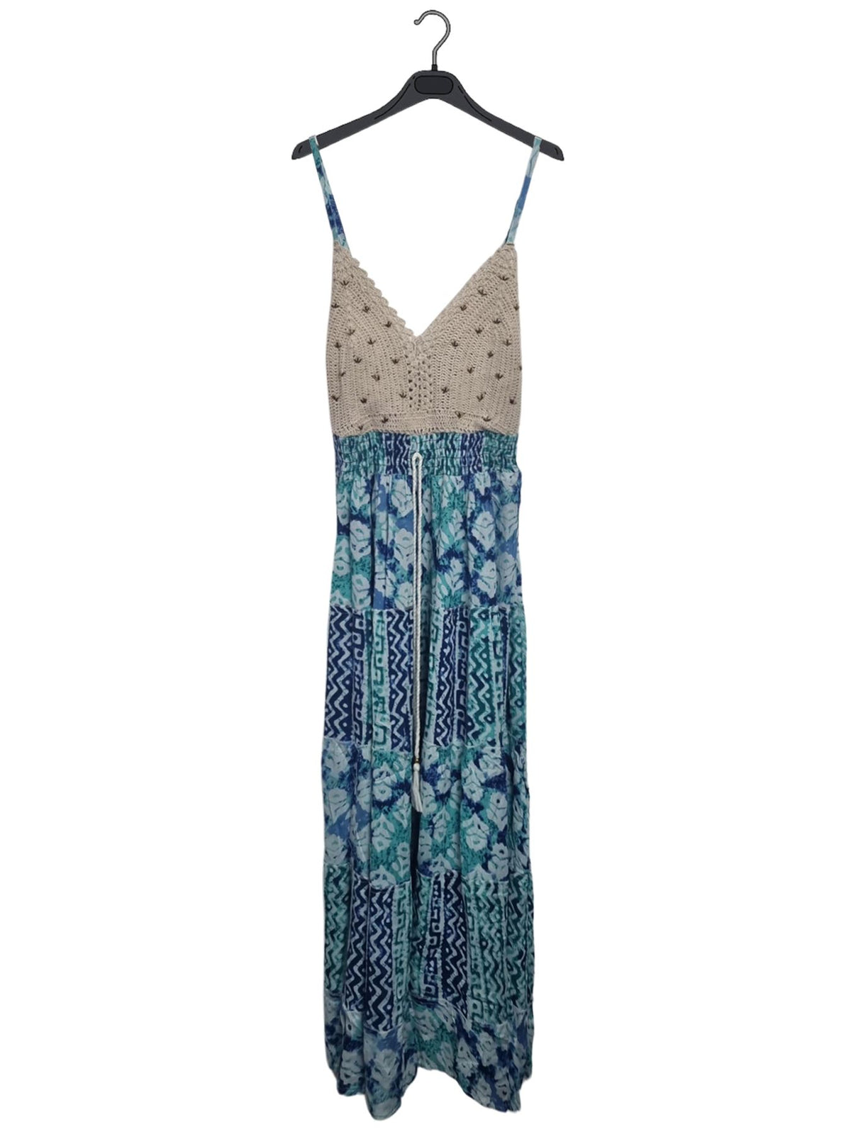 Tie Dye Geometric Print Bohemian Maxi Sleeveless Style Dress