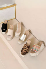 Square Toe Wedge Platform Slipper